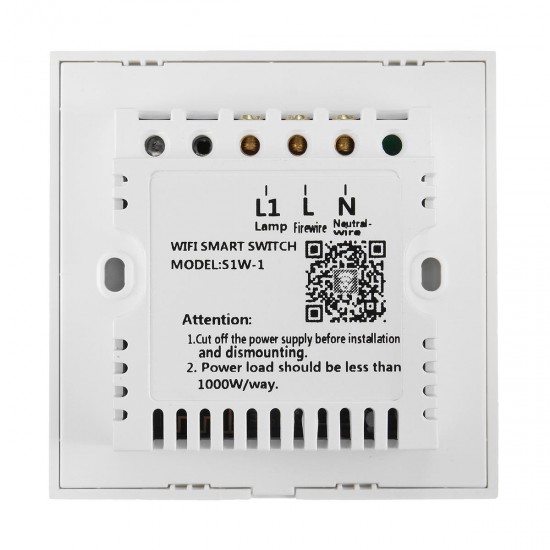1 Gang 1 WIFI Smart Light Touch Remote Control Wall Switch For Amazon Alexa 1 Gang 1 WIFI Smart Light Touch Remote Control Wall Switch For Amazon Alexa