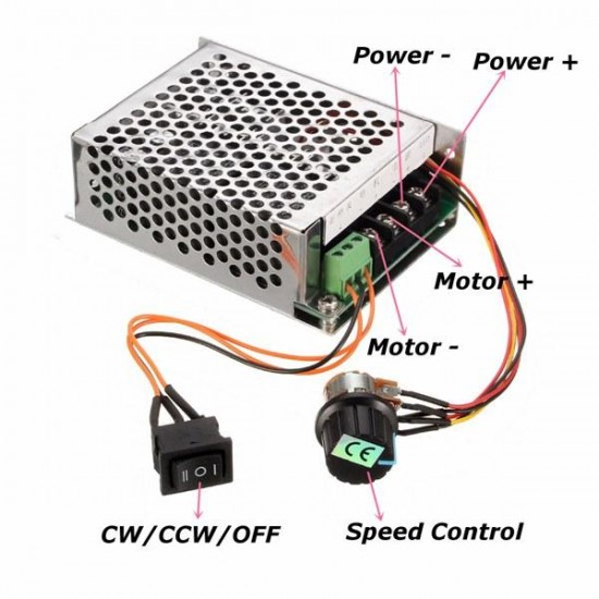 10-50V 40A PWM DC Motor Speed Controller Regulator CW CCW Reversible Pulse Driver