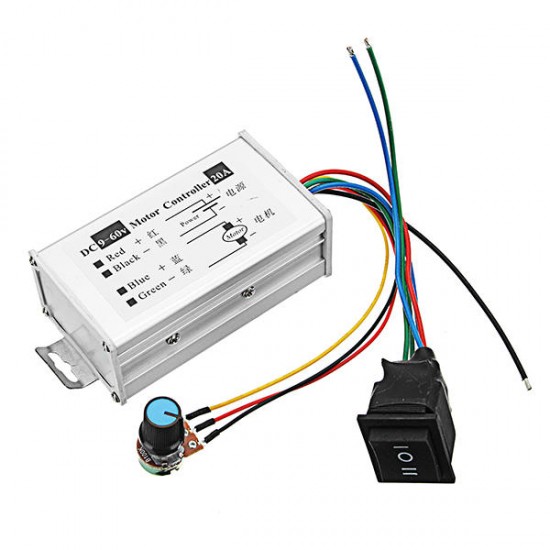 DC 9-60V 20A 1200W High Power DC Brush Motor Speed Regulator Speed Controller Pulse Width Modulator PWM Control Switch Adjustable Speed Driver Board DC 9-60V 20A 1200W High Power DC Brush Motor Speed Regulator Speed Controller Pulse Width Modulator PWM Control Switch Adjustable Speed Driver Board