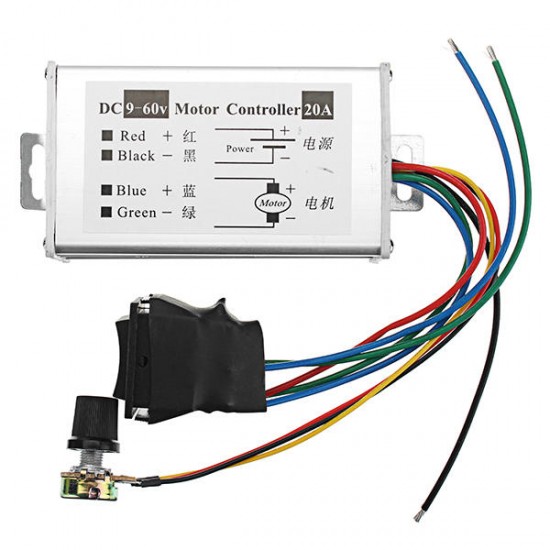 DC 9-60V 20A 1200W High Power DC Brush Motor Speed Regulator Speed Controller Pulse Width Modulator PWM Control Switch Adjustable Speed Driver Board DC 9-60V 20A 1200W High Power DC Brush Motor Speed Regulator Speed Controller Pulse Width Modulator PWM Control Switch Adjustable Speed Driver Board
