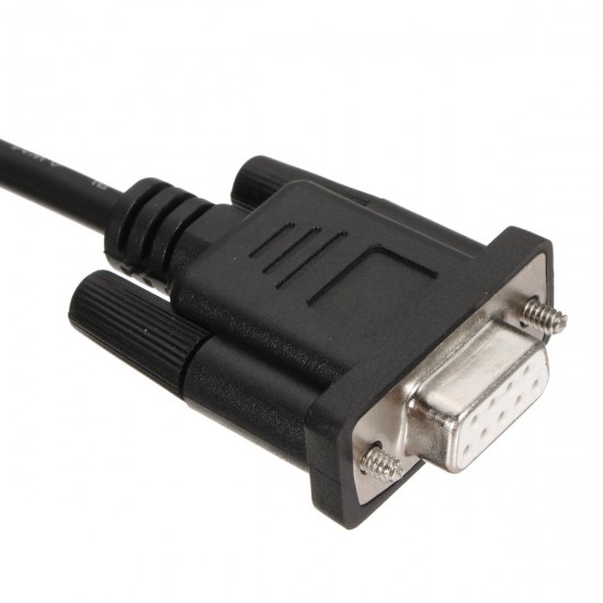 2.5M Black Programming Cable PLC Adapter Serial Port 9 Pins Female Dsub Download