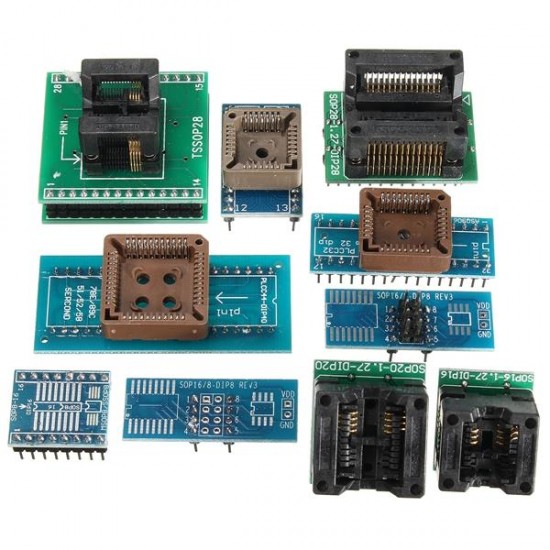 TL866II USB Mini Pro Programmer With 10pcs Adapter EEPROM FLASH 8051 AVR MCU SPI ICSP TL866II USB Mini Pro Programmer With 10pcs Adapter EEPROM FLASH 8051 AVR MCU SPI ICSP