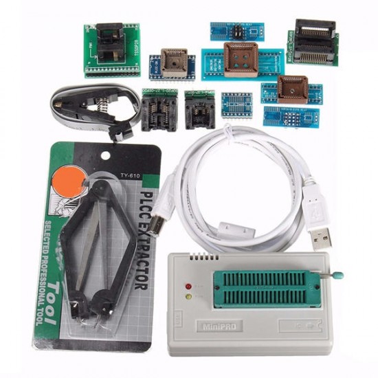 TL866II USB Mini Pro Programmer With 10pcs Adapter EEPROM FLASH 8051 AVR MCU SPI ICSP TL866II USB Mini Pro Programmer With 10pcs Adapter EEPROM FLASH 8051 AVR MCU SPI ICSP