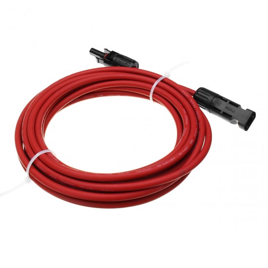 1 Pair of Black + Red 5M AWG12 MC4 Connector Extension Cable Wire for Solar Panel