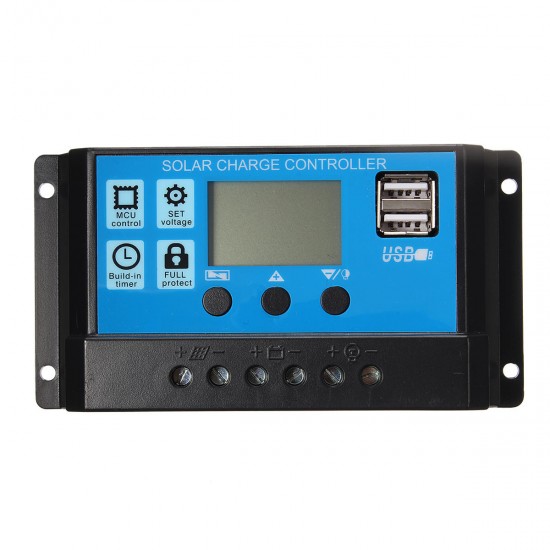 10/20/30A USB Solar Panel Battery Regulator Charge Intelligent Controller 12/24V