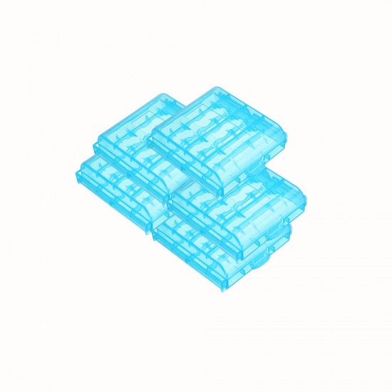 5 Powerlion PL-B5742 Clear AA AAA Battery Storage Box Case-Blue