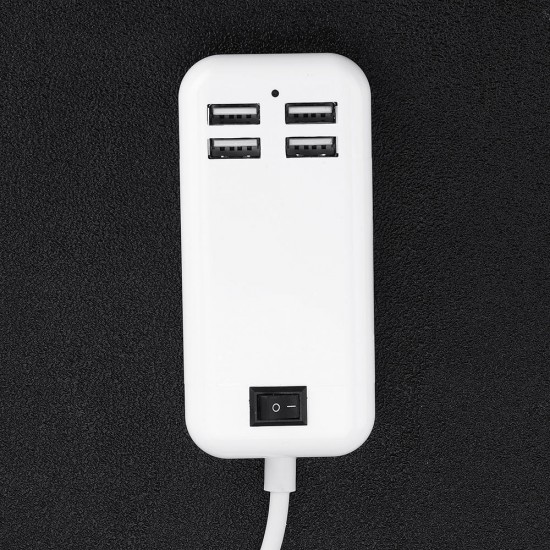 5V 3A 4 Ports USB Wall Charger AC Power Adapter 1.5M Cable ON / OFF Switch