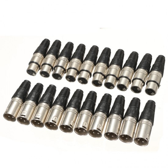 10 Pair XLR 3 Pin Male Female MIC Snake Plug Audio Microphone Adapter Microphone Cable Connector 10 Pair XLR 3 Pin Male Female MIC Snake Plug Audio Microphone Adapter Microphone Cable Connector