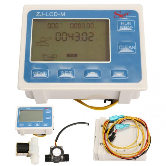 1/2" Water Flow Control LCD Meter With Flow Sensor and Solenoid val