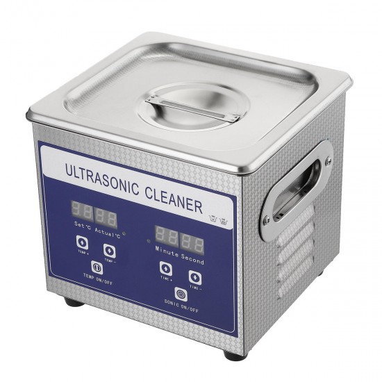 1.3L 60W Digital Ultrasonic Cleaner Ultra Sonic Bath Cleaning Temperature Adjustable Timer Tank