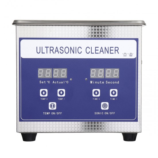 1.3L 60W Digital Ultrasonic Cleaner Ultra Sonic Bath Cleaning Temperature Adjustable Timer Tank