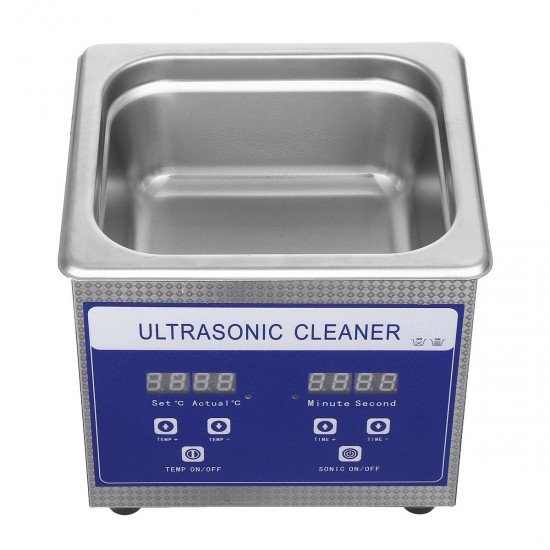 1.3L 60W Digital Ultrasonic Cleaner Ultra Sonic Bath Cleaning Temperature Adjustable Timer Tank