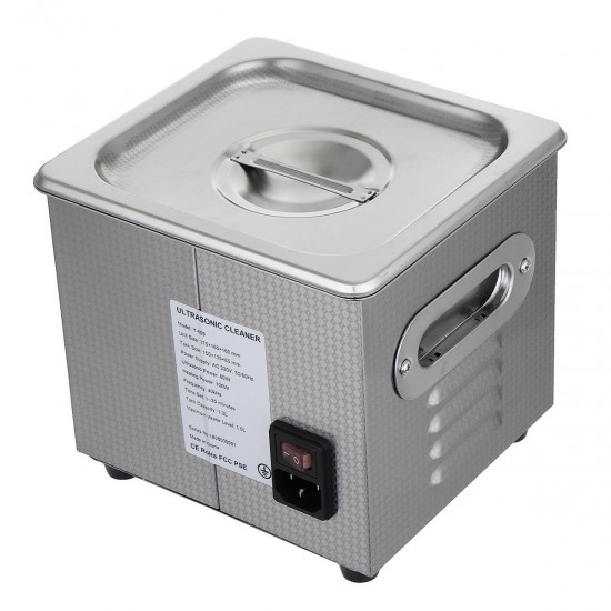 1.3L 60W Digital Ultrasonic Cleaner Ultra Sonic Bath Cleaning Temperature Adjustable Timer Tank