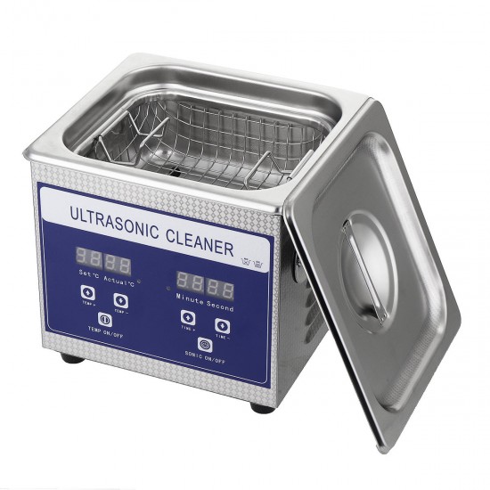 1.3L 60W Digital Ultrasonic Cleaner Ultra Sonic Bath Cleaning Temperature Adjustable Timer Tank
