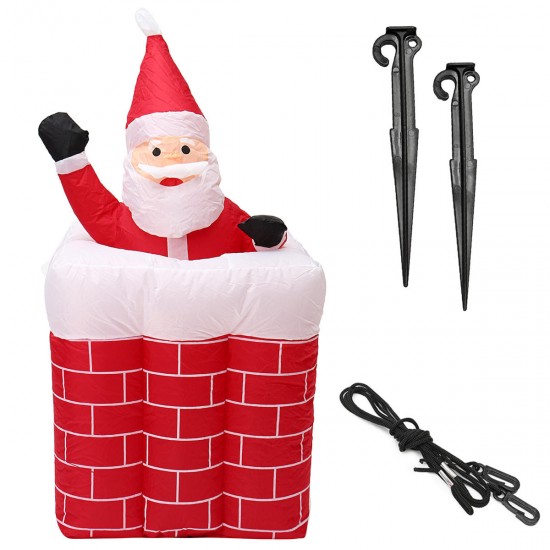 1.6M Telescoping Santa Inflatable Christmas Light Pop Up Chimney Decorations