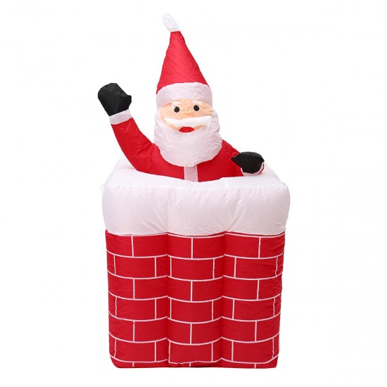 1.6M Telescoping Santa Inflatable Christmas Light Pop Up Chimney Decorations