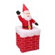 1.6M Telescoping Santa Inflatable Christmas Light Pop Up Chimney Decorations