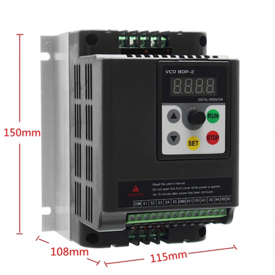 0.75KW 220V Single To 3 Phase Variable Frequency Inverter Motor Speed Drive Converter