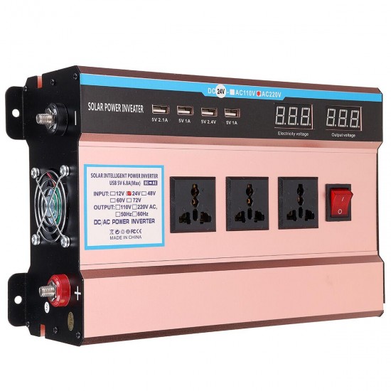 10000W Peak Solar Power Inverter DC 12/24V to AC 220V Modified Sine Wave USB Converter