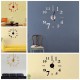 DIY Mini Modern Art Mirror Wall Clock 3D Sticker Design Home Office Room Decor