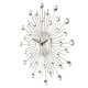 Diamante Crystal Effect Jeweled Sunburst Silver Wire Wall Clock Diamante Crystal Effect Jeweled Sunburst Silver Wire Wall Clock