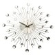 Diamante Crystal Effect Jeweled Sunburst Silver Wire Wall Clock Diamante Crystal Effect Jeweled Sunburst Silver Wire Wall Clock