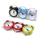 Mini Classic Double Bell Alarm Clock Traditional Quartz Movement With Night Light