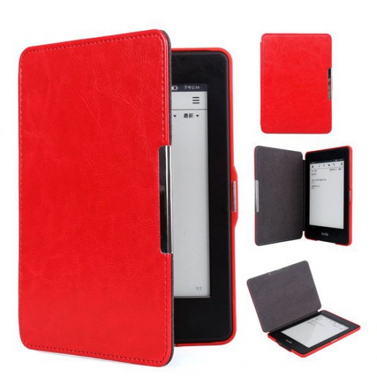 Slim PU Leather Magnet Smart Case Cover Strap For Kindle Paperwhite 1/2/3