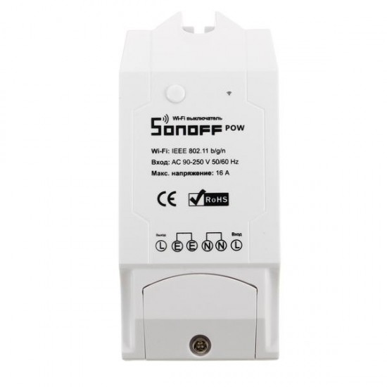 SONOFF® POW 16A 3500W DIY WIFI Wireless Long Distance APP Remote Control Switch Socket Power Monitor Current Tester For Smart Home 80-160MHz AC 90-250V Support 2G/3G/4G Network