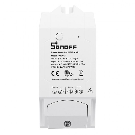 SONOFF® POW R2 AC90-250V 16A 3500W DIY WIFI Wireless Long Distance APP Remote Control Switch Socket Power Monitor Current Tester For Smart Home Support 2G/3G/4G Network