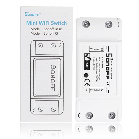 SONOFF® RF 7A 1500W AC90-250V DIY WIFI Wireless Switch Socket Module For Smart Home APP Remote Control Or 433MHZ Receiver Control