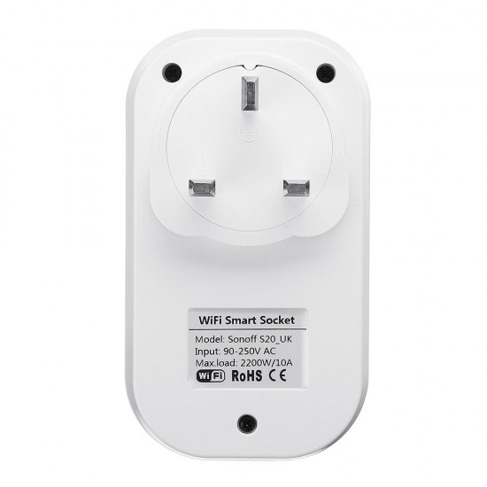 SONOFF® S20 10A 2200W WIFI Wireless Remote Control Socket Smart Timer Plug Smart Home Power Socket EU US UK AU Standard Via App Phone Support Alexa