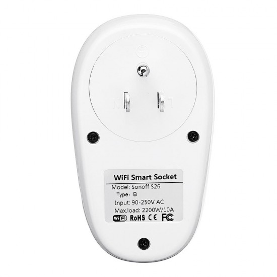 SONOFF® S26 10A AC90V-250V Smart WIFI Socket US/UK/AU/EU Wireless Plug Power Sockets