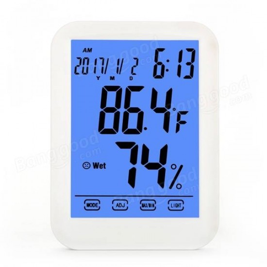 Digital Alarm Temperature Hygrometer Indoor&Outdoor Thermometer Larger Backlit LCD Display Monitor Temperature And Humidity For Home Hotel Refrigerator Office