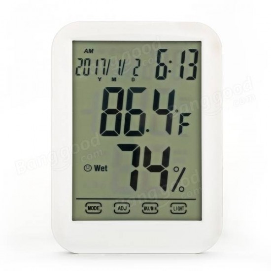 Digital Alarm Temperature Hygrometer Indoor&Outdoor Thermometer Larger Backlit LCD Display Monitor Temperature And Humidity For Home Hotel Refrigerator Office