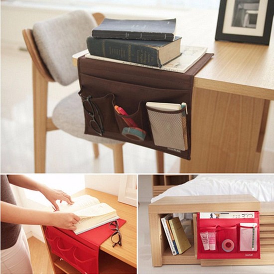 Bedside Caddy Storage Mattress Pocket Holder Remote Hanging Bed Books Organizer