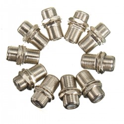 10 pcs F Type Plug Extend Cable TV Coax Coaxial Connectors Cable Connector Adapter F to F Female