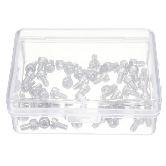 100Pcs 304 Stainless Steel M3 Hex Socket Cap Head Screws Assortment