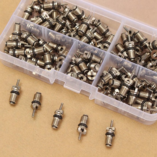 100Pcs Copper & Brass Air Conditioning R134A High Pressure Valve Core