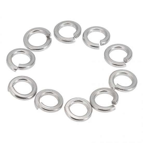 100Pcs M3 304 Stainless Steel Split Lock Washers Spring Washers