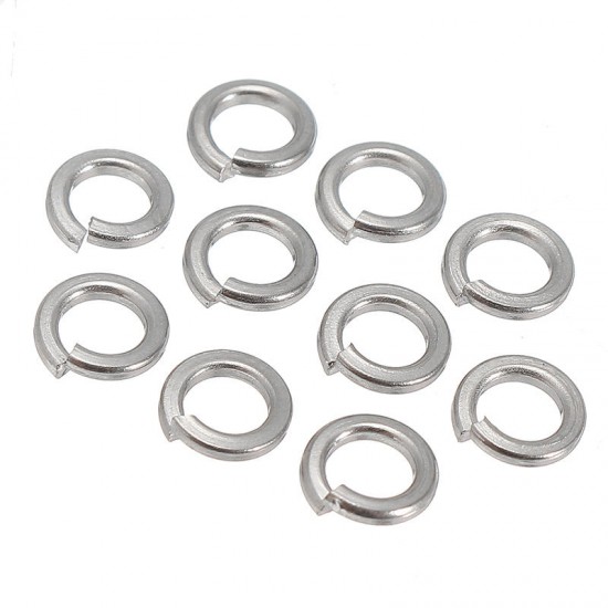 100Pcs M3 304 Stainless Steel Split Lock Washers Spring Washers