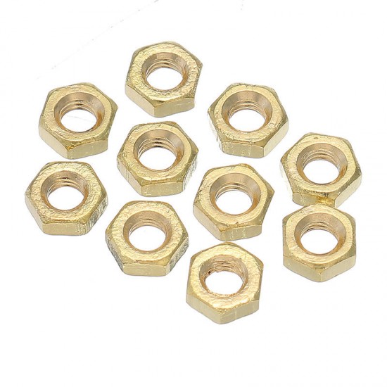 100Pcs M3 Brass Hex Screw Bolt Nut 3mm Diameter 1.5mm Thread Height