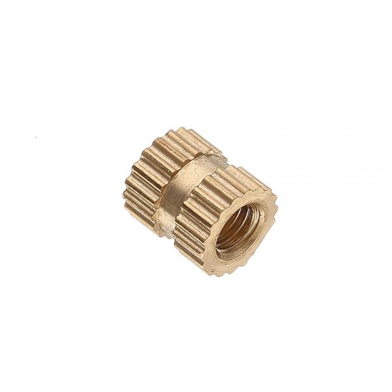 100Pcs M3 Brass Knurled Nuts Female Thread Round Insert Embedded Injection Molding Nuts 2 Heights