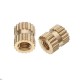 100Pcs M3 Brass Knurled Nuts Female Thread Round Insert Embedded Injection Molding Nuts 2 Heights