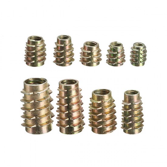 5Pcs M4x10mm Hex Drive Screw In Threaded Insert For Wood Type E