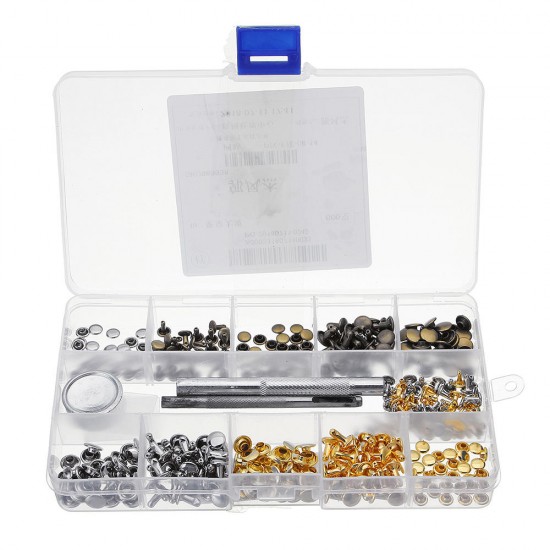 6mm 8mm 180Pcs Leather Double Cap Rivet Buttons Fixing Setting Kit Belts DIY Craft Repair Decoration 6mm 8mm 180Pcs Leather Double Cap Rivet Buttons Fixing Setting Kit Belts DIY Craft Repair Decoration