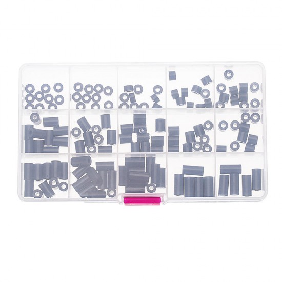 Suleve™ M3NR3 140Pcs M3 Black/White Nylon Round Column Non-Threaded Spacer Hollow PCB Standoff Set Suleve™ M3NR3 140Pcs M3 Black/White Nylon Round Column Non-Threaded Spacer Hollow PCB Standoff Set