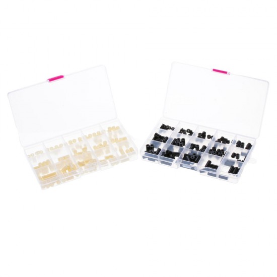 Suleve™ M3NR3 140Pcs M3 Black/White Nylon Round Column Non-Threaded Spacer Hollow PCB Standoff Set Suleve™ M3NR3 140Pcs M3 Black/White Nylon Round Column Non-Threaded Spacer Hollow PCB Standoff Set