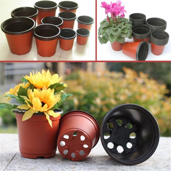 100Pcs Plastic Garden Nursery Pot Flower Terracotta Seedlings Planter Containers Set