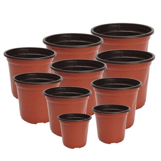 100Pcs Plastic Garden Nursery Pot Flower Terracotta Seedlings Planter Containers Set